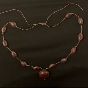 Handcrafted Brown Bead  Pendant Necklace